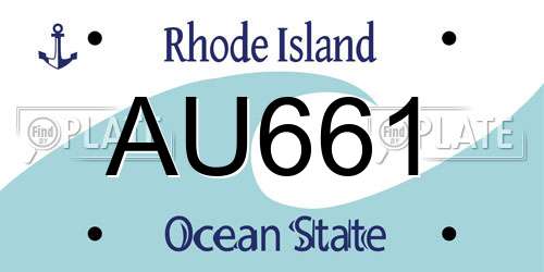 AU661 Rhode Island License Plate