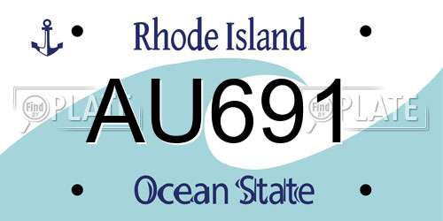 AU691 Rhode Island License Plate