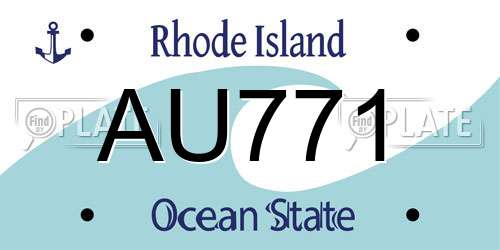 AU771 Rhode Island License Plate