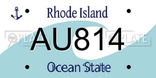 AU814 Rhode Island License Plate