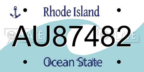AU87482 Rhode Island License Plate