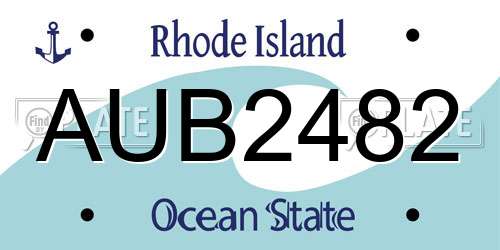 AUB2482 Rhode Island License Plate