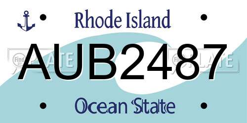 AUB2487 Rhode Island License Plate