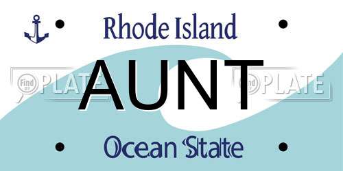 AUNT Rhode Island License Plate