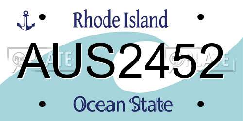 AUS2452 Rhode Island License Plate