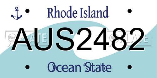 AUS2482 Rhode Island License Plate