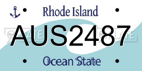 AUS2487 Rhode Island License Plate