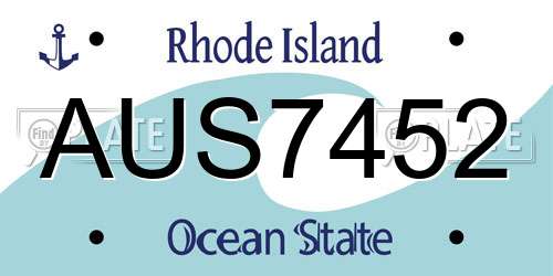 AUS7452 Rhode Island License Plate