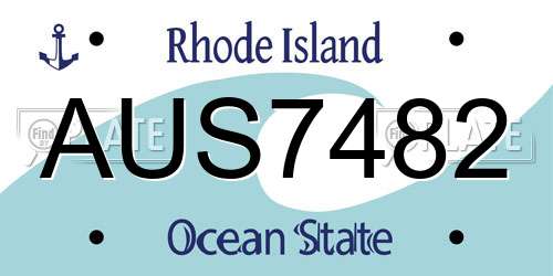 AUS7482 Rhode Island License Plate