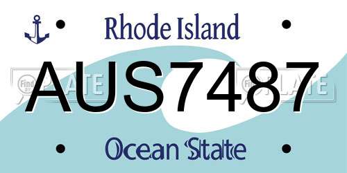 AUS7487 Rhode Island License Plate