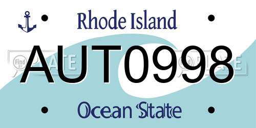 AUT0998 Rhode Island License Plate