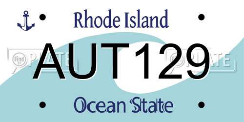 AUT129 Rhode Island License Plate