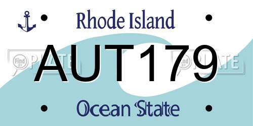 AUT179 Rhode Island License Plate