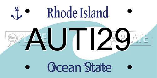 AUTI29 Rhode Island License Plate