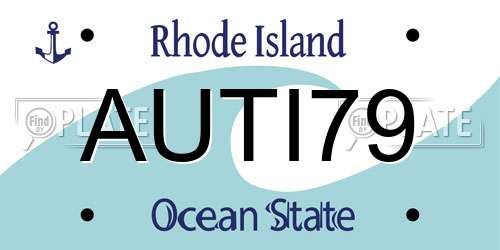 AUTI79 Rhode Island License Plate