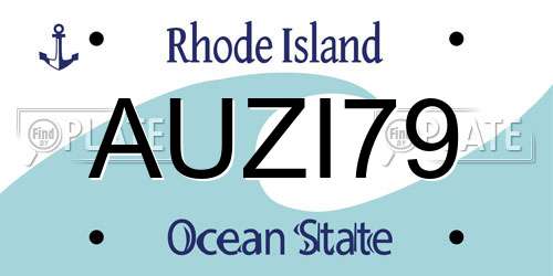 AUZI79 Rhode Island License Plate