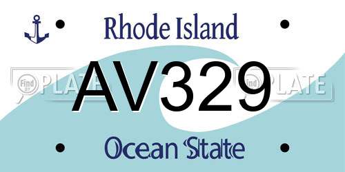 AV329 Rhode Island License Plate