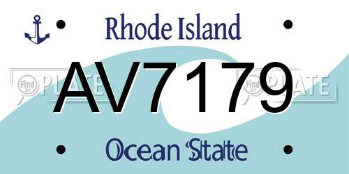 AV7179 Rhode Island License Plate