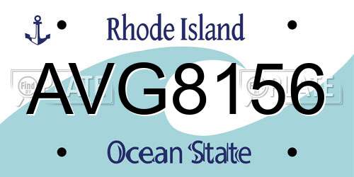 AVG8156 Rhode Island License Plate