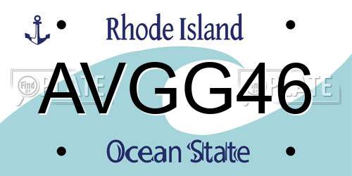 AVGG46 Rhode Island License Plate