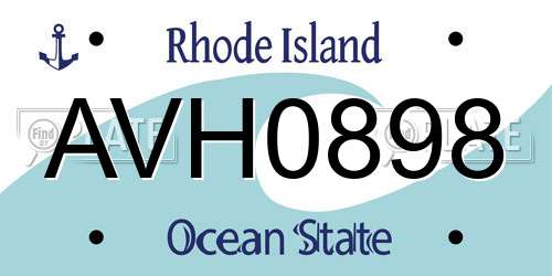 AVH0898 Rhode Island License Plate