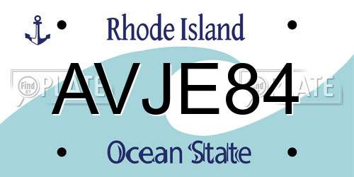 AVJE84 Rhode Island License Plate