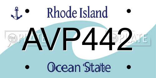 AVP442 Rhode Island License Plate