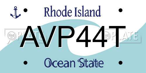 AVP44T Rhode Island License Plate
