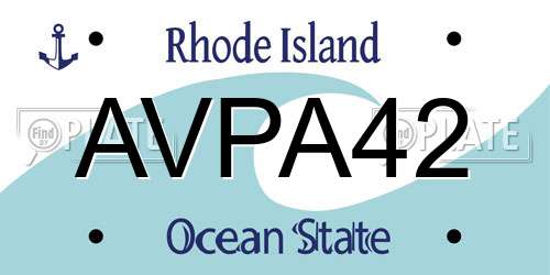 AVPA42 Rhode Island License Plate
