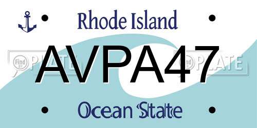 AVPA47 Rhode Island License Plate
