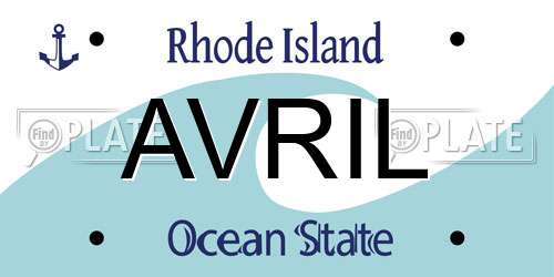 AVRIL Rhode Island License Plate
