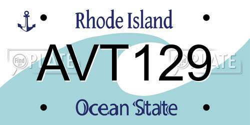 AVT129 Rhode Island License Plate
