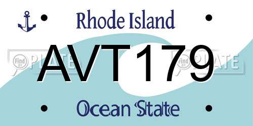 AVT179 Rhode Island License Plate