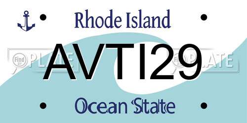 AVTI29 Rhode Island License Plate