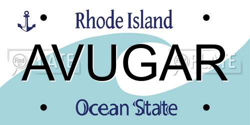 AVUGAR Rhode Island License Plate