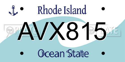 AVX815 Rhode Island License Plate