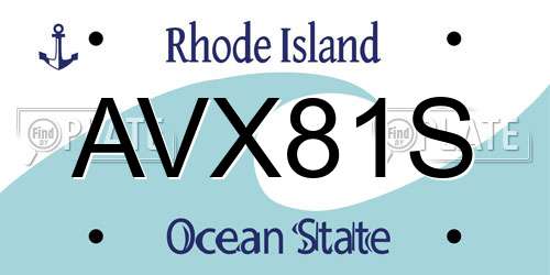 AVX81S Rhode Island License Plate