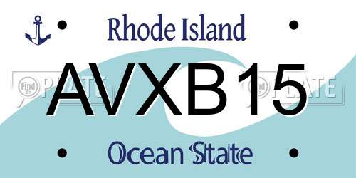 AVXB15 Rhode Island License Plate