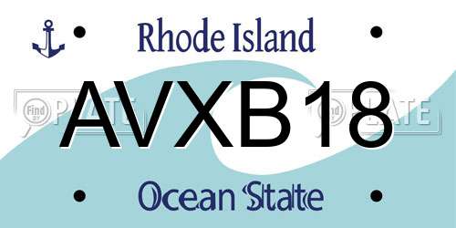 AVXB18 Rhode Island License Plate