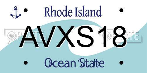 AVXS18 Rhode Island License Plate