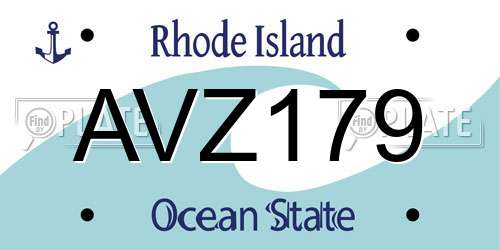 AVZ179 Rhode Island License Plate
