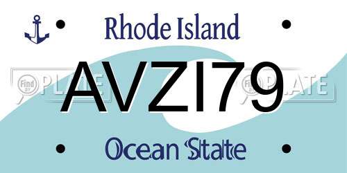 AVZI79 Rhode Island License Plate