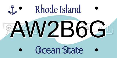 AW2B6G Rhode Island License Plate