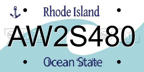 AW2S480 Rhode Island License Plate