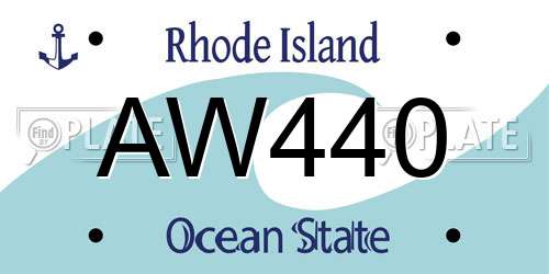 AW440 Rhode Island License Plate