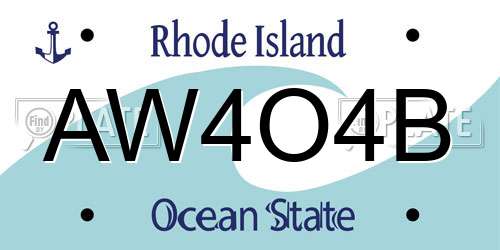 AW4O4B Rhode Island License Plate