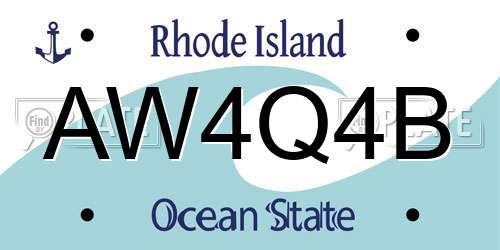 AW4Q4B Rhode Island License Plate