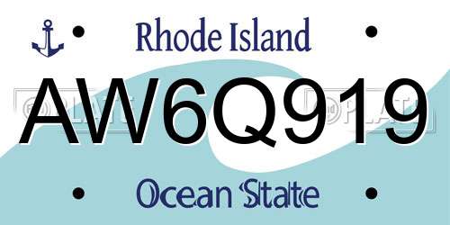 AW6Q919 Rhode Island License Plate