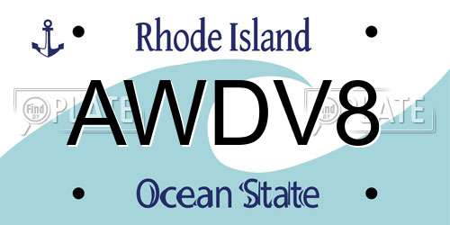 AWDV8 Rhode Island License Plate