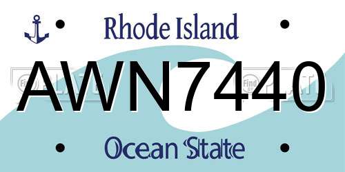 AWN7440 Rhode Island License Plate